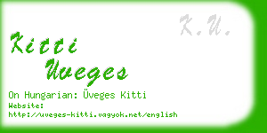 kitti uveges business card
